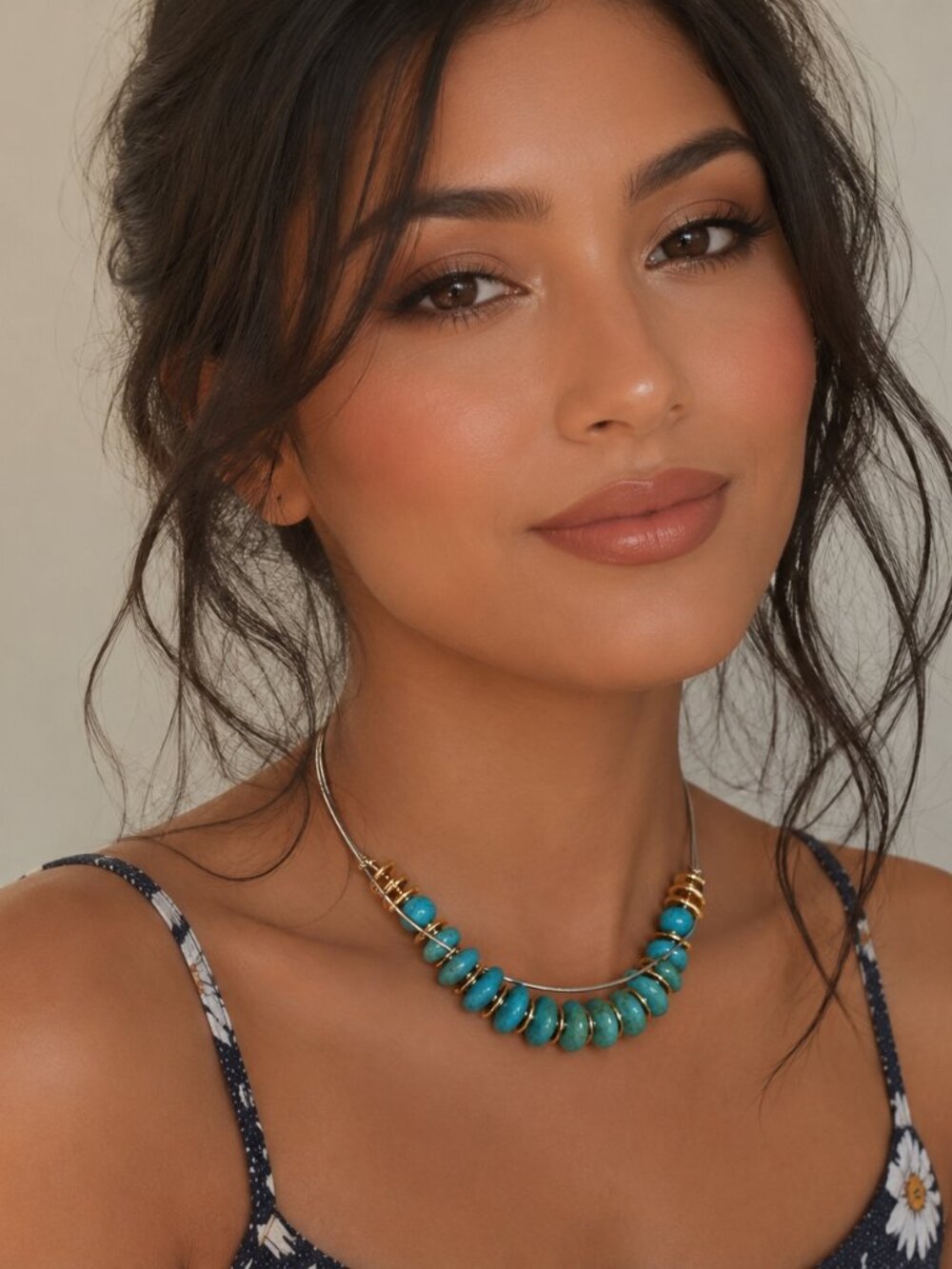 7 Charming Sisters "Angels‎ Advocate" Turquoise Layered Choker